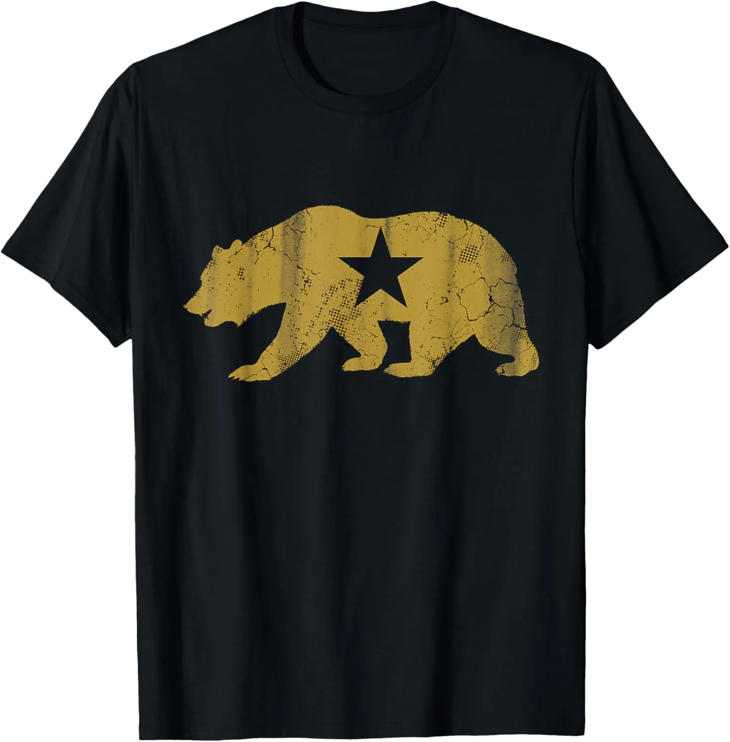 California Golden State Bear Vintage Distressed Graphic T-Shirt