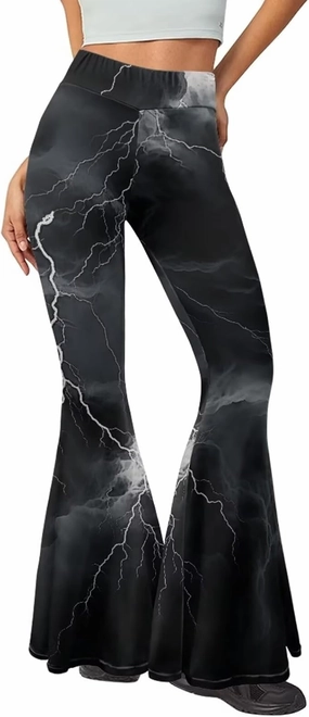 Camo Flared Leggings for High Waist Tummy Control, Women's Yoga Pants, Female Soft Lounge Pants for Sports Gym
