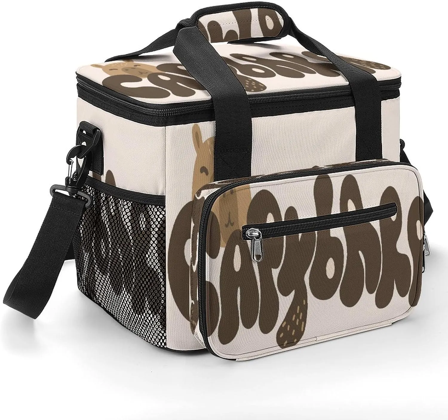 Capybara Cute Word 22.5L Insulated Camping Coolers Bag Large Leakproof Ice Chest for Beach Travel Picnic