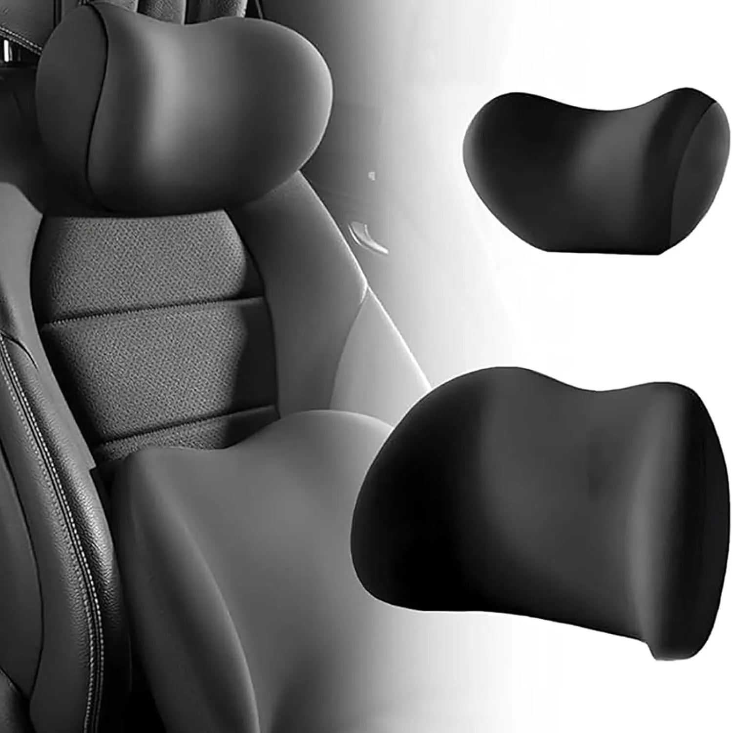 Car Headrest & Lumbar Support Cushion for Dacia Lodgy Duster Ateca Born 2012-2025, Ergonomic Memory Foam Head Rest Lumbar Support Pillow Breathable Cover Neck Back Pain Relief Removable