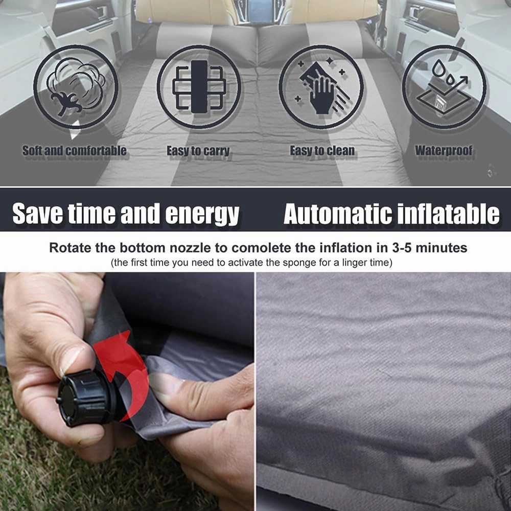 Car Automatic Inflatable Bed for BMW X5 F15 (5seats) 2013 2014 2015 2016 2017 2018 Rear-Seats-Have-Lights, Portable Movable Thickened Trunk Sleeping Bed Outdoor Camping Hiking Air Mattress