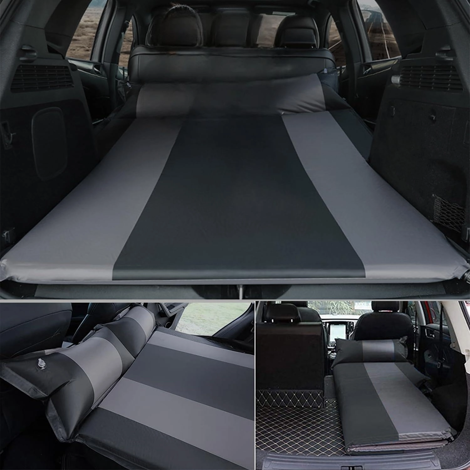 Car Automatic Inflatable Bed for BMW X5 F15 (5seats) 2013 2014 2015 2016 2017 2018 Rear-Seats-Have-Lights, Portable Movable Thickened Trunk Sleeping Bed Outdoor Camping Hiking Air Mattress