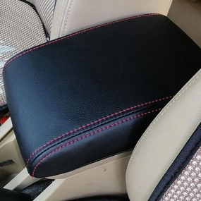 Car Center Console Protective Cover Suitable for Buick Excelle 2004 2005 2006 2007 2008 2009 2010 2012 2013 2014 2015 2016, Leather Watertight Armrest Box Protective Cover,Black