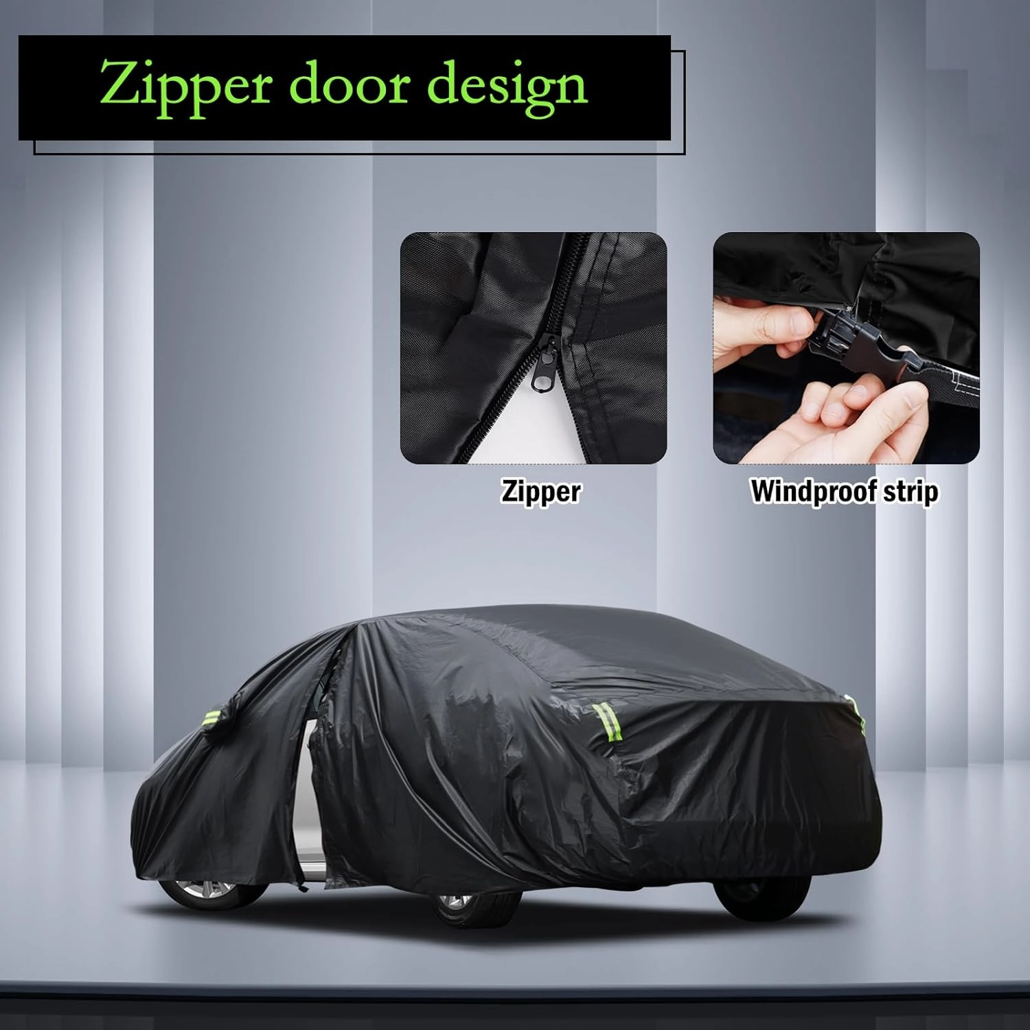 Car Cover Custom Fit for Toyota Corolla 2000-2025, Honda Civic 1991-2025, Waterproof All Weather Full Exterior Cover Rain Sun Hail Protector Car Cover with Door Zipper