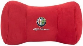 Car Headrest Pillow for Alfa Romeo Stelvio Giulia Giulietta Sportiva Mito, Car Neck Pillow, Head Neck Rest Cushion, Comfortable Soft Seat Back Pillows, Travel Pillow Cushion,C Red, normal