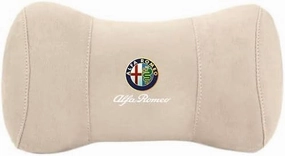 Car Headrest Pillow for Alfa Romeo Stelvio Giulia Giulietta Sportiva Mito, Car Neck Pillow, Head Neck Rest Cushion, Comfortable Soft Seat Back Pillows, Travel Pillow Cushion,D Beige