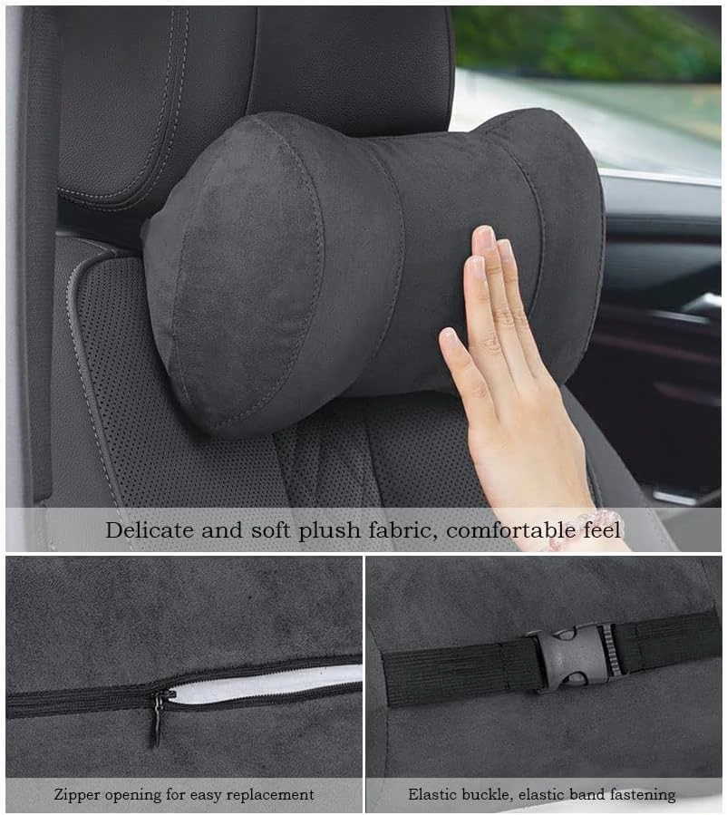 Car Headrest Pillow for Alfa Romeo Stelvio Giulia Giulietta Sportiva Mito, Car Neck Pillow, Head Neck Rest Cushion, Comfortable Soft Seat Back Pillows, Travel Pillow Cushion,D Beige