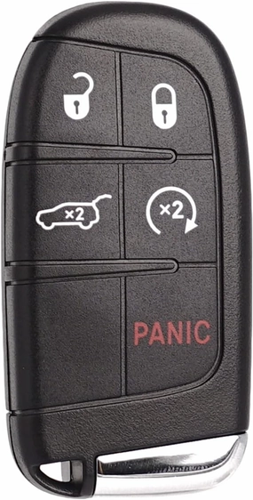 Car Key Fob Replacement Fits for Jeep Grand Cherokee 2014-2022 Dodge Durango Push Start 5 Buttons Keyless Entry Remote Control 68143505AC M3N-40821302 68150061