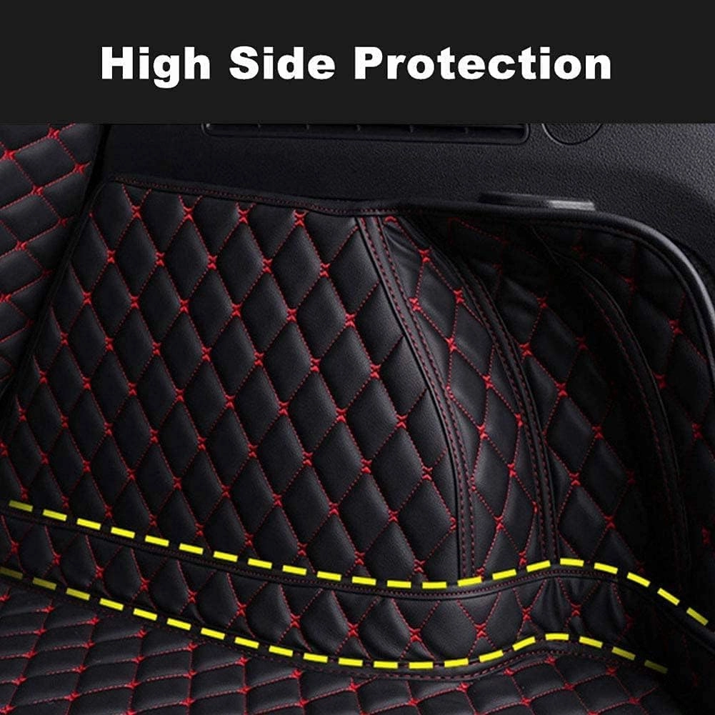 Car Leather Boot Mats for Subaru Outback 2015 2016 2017 2018 2019, Custom Full Coverage Cargo Liner Boot Carpets Tray Protector Pad Anti-Scratch Interior Accessories,E/Red