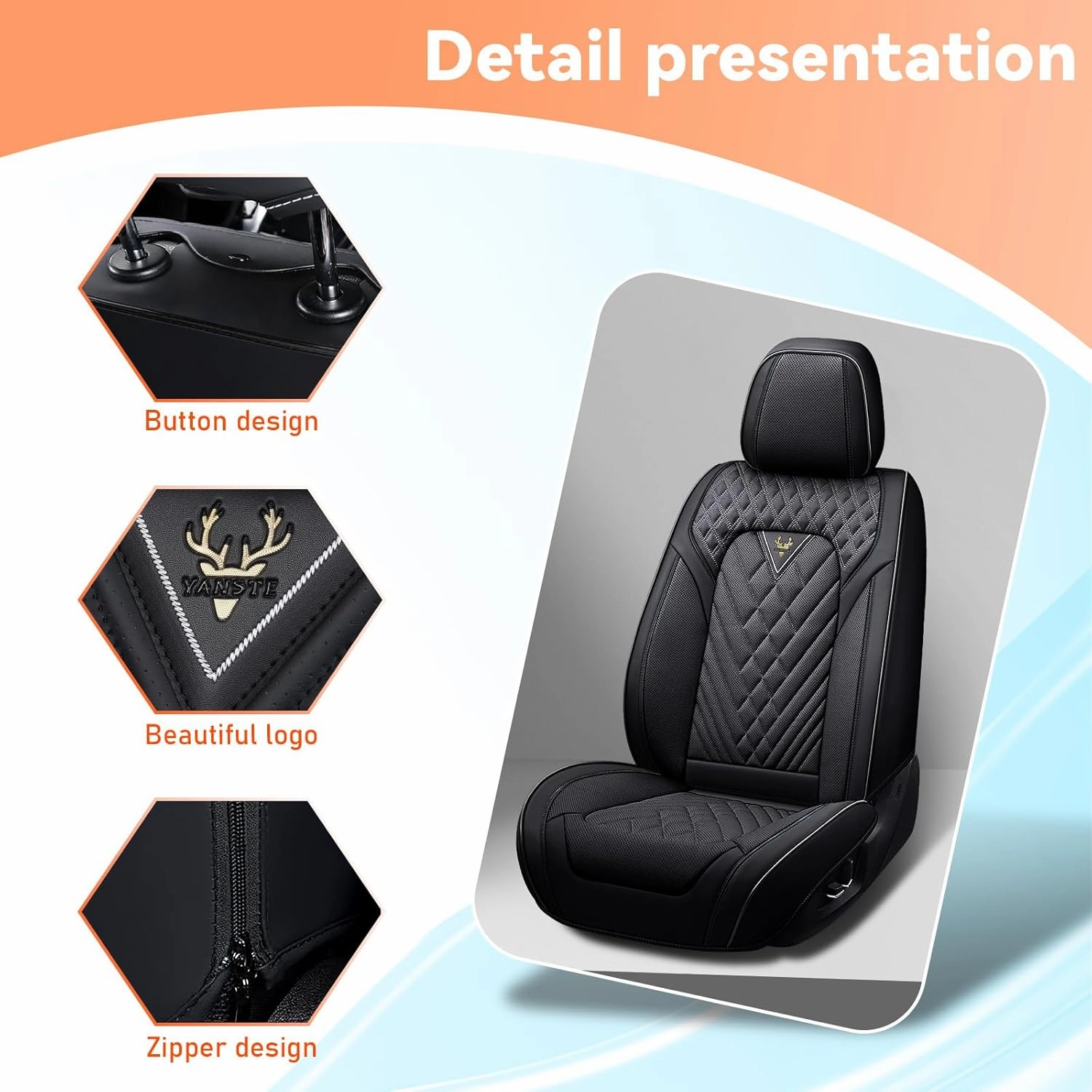 Car Seat Covers Fit for Buick Encore 2013-2022,2 Seat Comfort Non-Slip Seat Cover Airbag Compatible,Waterproof Leather Seat Covers(Standard 2 Seat,Black)