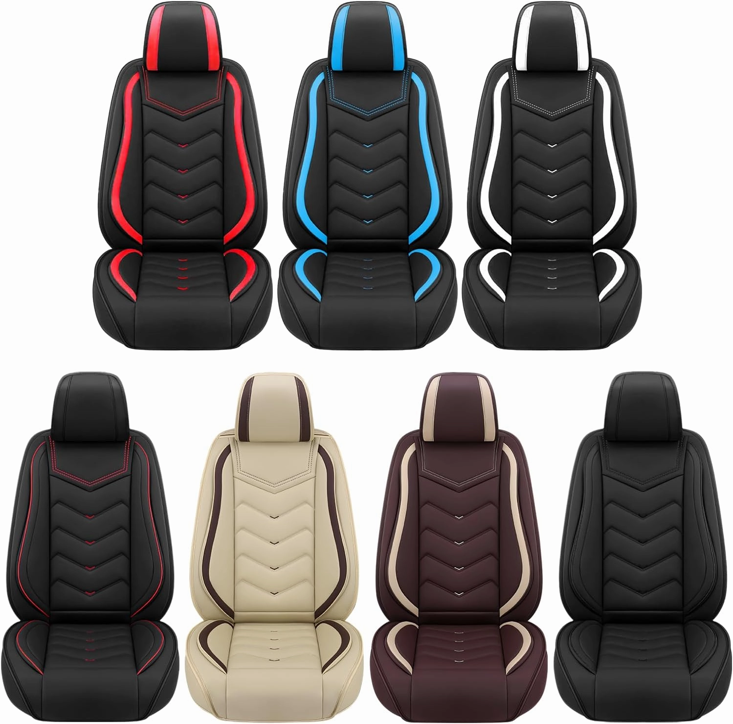 Car Seat Covers Fit for Land Rover 2000-2025, Stylish Sport Seat Covers, Waterproof Wear-Resistant Premium Nappa Leather Car Seat Covers.(2 Pcs Front/Black)