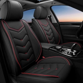 Car Seat Covers Fit for Land Rover 2000-2025, Stylish Sport Seat Covers, Waterproof Wear-Resistant Premium Nappa Leather Car Seat Covers.(2 Pcs Front/Black)