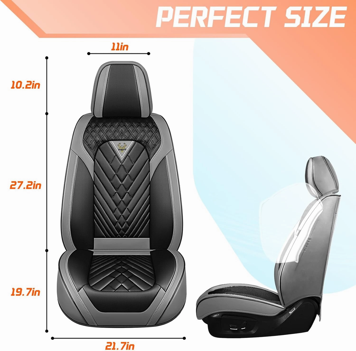 Car Seat Covers Fit for Subaru Ascent 2019-2025,5 Seat Comfort Non-Slip Seat Cover Airbag Compatible,Waterproof Leather Seat Covers(Standard 5 Seat,Gray Black)