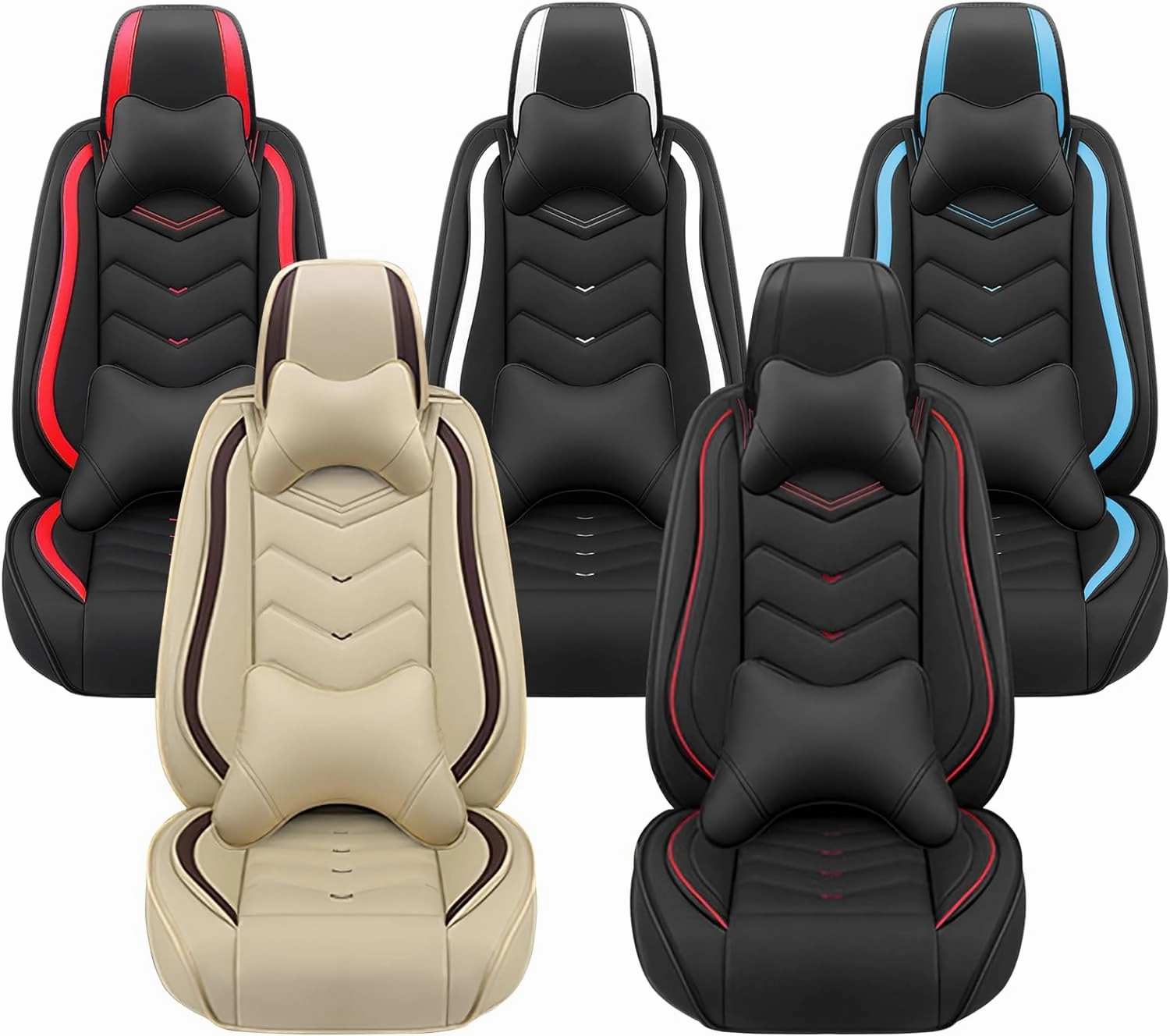 Car Seat Covers for Genesis G80 2017-2025, Premium Nappa Leather Car Seat Cover, Stylish Sport Seat Covers， Automobile Seat Cover Sets.(Luxury 5 Seats/Black)