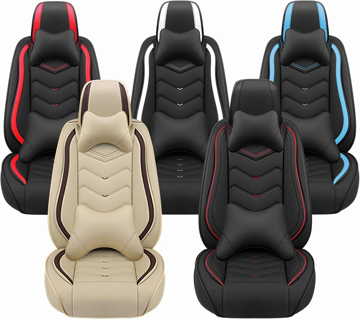 Car Seat Covers for GMC Sierra 1500 Limited 2019-2022, Premium Nappa Leather Car Seat Cover, Stylish Sport Seat Covers， Automobile Seat Cover Sets.(Luxury 5 Seats/Black)