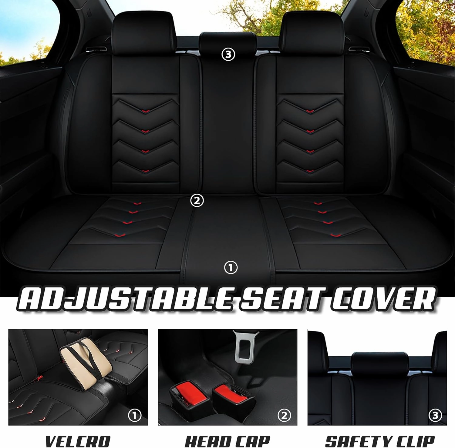 Car Seat Covers for GMC Sierra 1500 Limited 2019-2022, Premium Nappa Leather Car Seat Cover, Stylish Sport Seat Covers， Automobile Seat Cover Sets.(Luxury 5 Seats/Black)