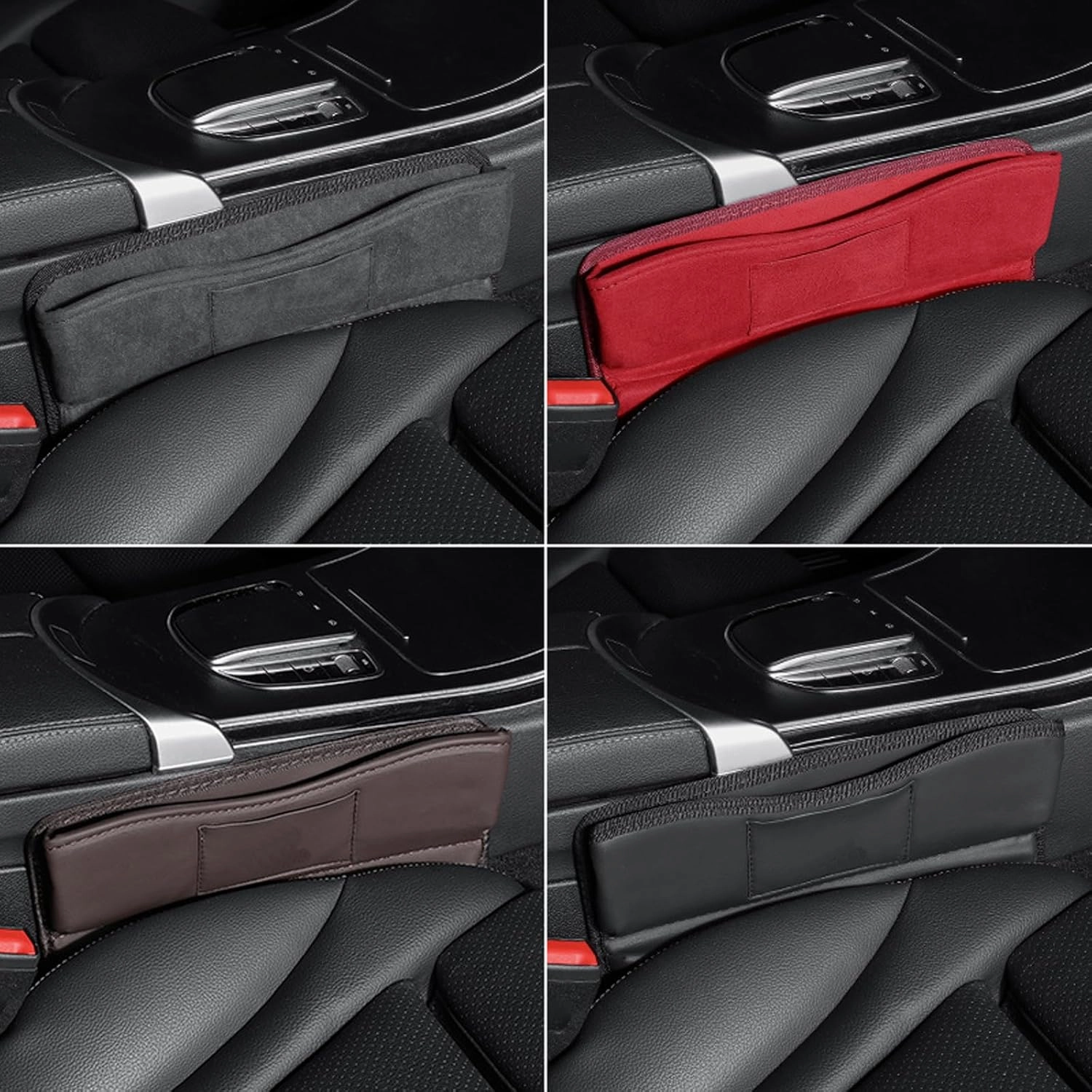 Car Seat Gap Filler Organizer for Peugeot 1007 2005 2006 2007 2008 2009, Car Seat Crevice Storage Box Car Accessories,Black