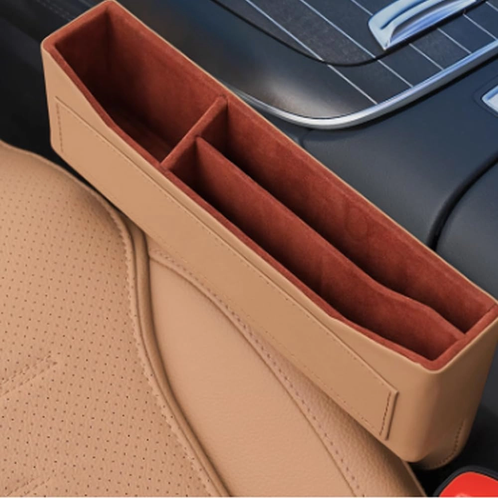 Car Seat Storage Box for Ligier JS50/JS60/Myli/Pulse 4/Be Sun/Be Two/OptiMax/X-Pro/X-Too, Car Console Side Pocket with USB Charging Hole Car Interior Accessories,A Red