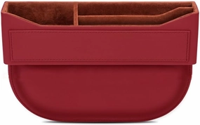 Car Seat Storage Box for Ligier JS50/JS60/Myli/Pulse 4/Be Sun/Be Two/OptiMax/X-Pro/X-Too, Car Console Side Pocket with USB Charging Hole Car Interior Accessories,A Red