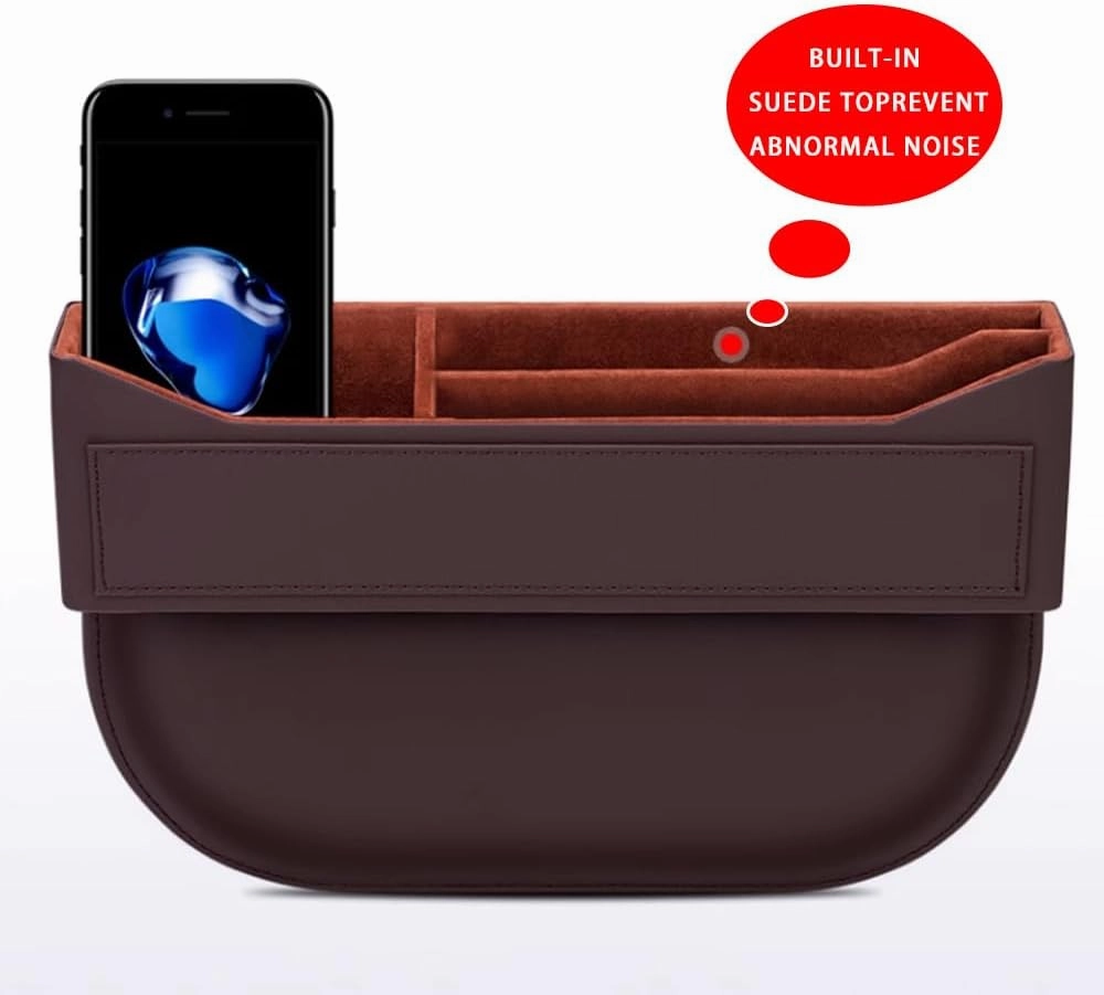 Car Seat Storage Box for Ligier JS50/JS60/Myli/Pulse 4/Be Sun/Be Two/OptiMax/X-Pro/X-Too, Car Console Side Pocket with USB Charging Hole Car Interior Accessories,A Red