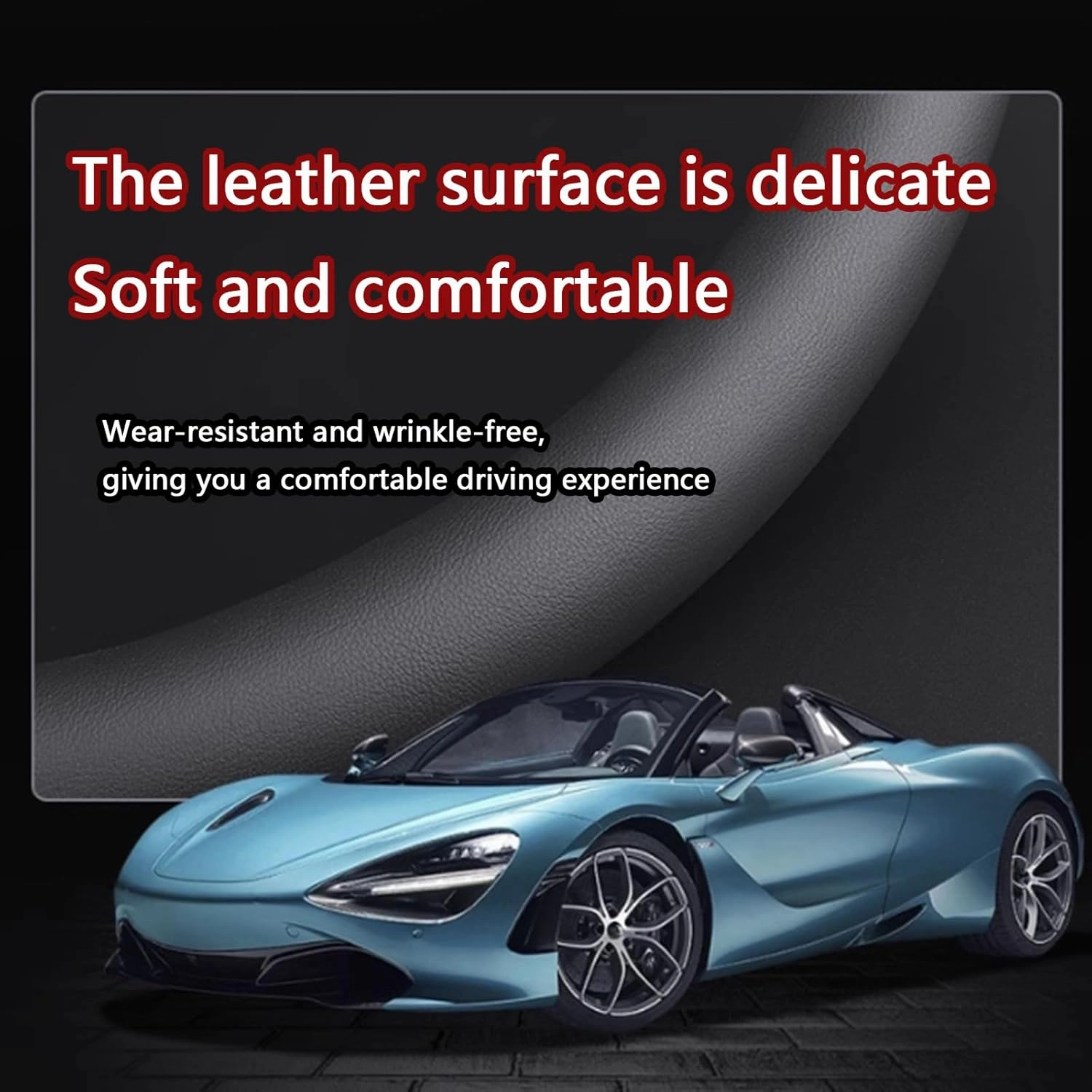Car Steering Wheel Cover for Buick Regal Excelle GT Lacrosse Verano Excelle Encore Envision GL6 GL8, Anti-Slip Breathable Steering Wheel Protector Leather Steering Wheel Cover, Car Accessories