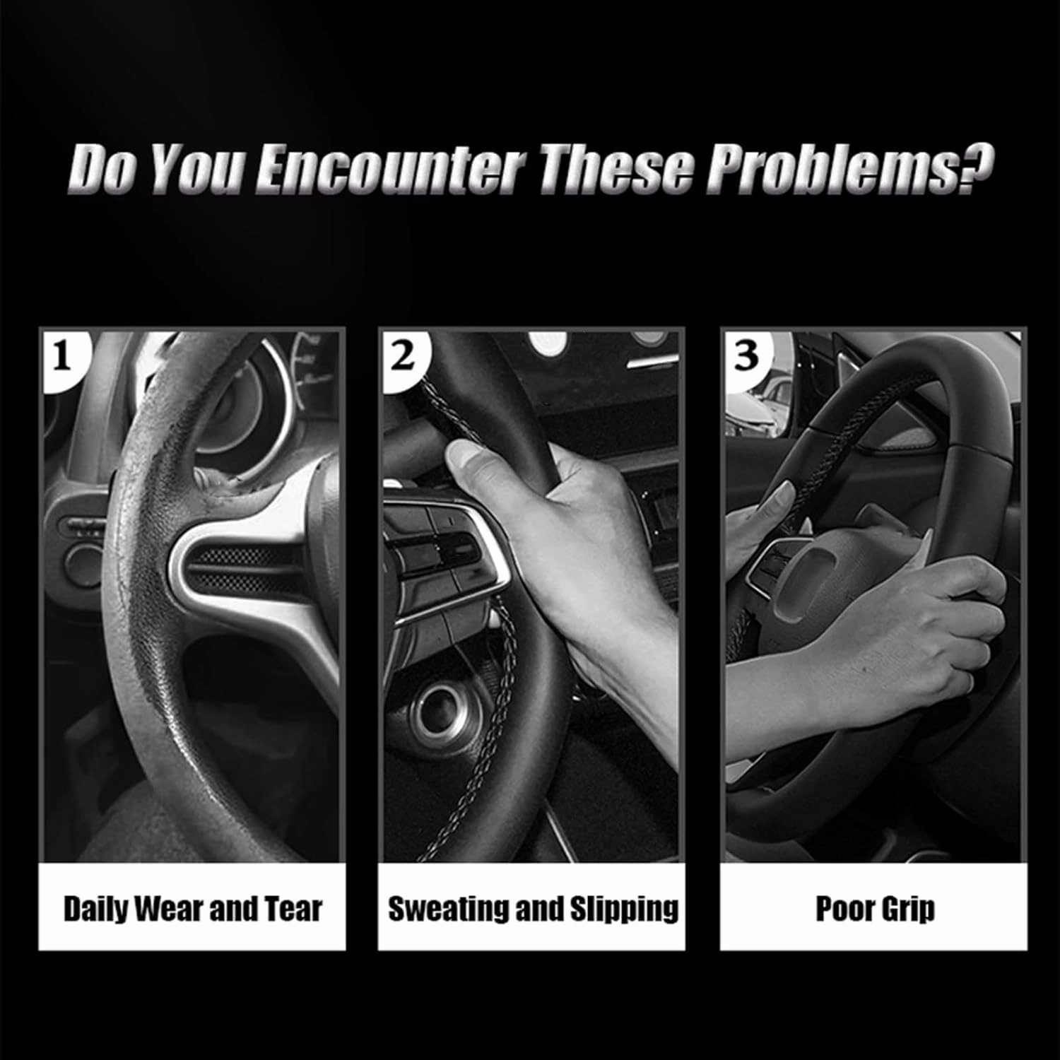 Car Steering Wheel Cover for Mazda Biante 2008-2018, Breathable Durable All-Season Comfort Steering Wheel Cover All Inclusive Wheel Cover Car Accessories,B White