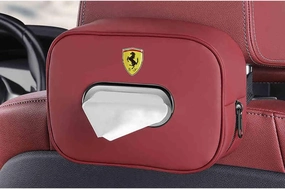 Car Tissue Bag for Bentley Flying Spur/Continental/Bentayga 2014 2015 2016 2017 2018 2019, Leather Hanging Design Holder Soft Elastic Straps Sun Visor Paper Box Multifunctional Easy Access Accessories