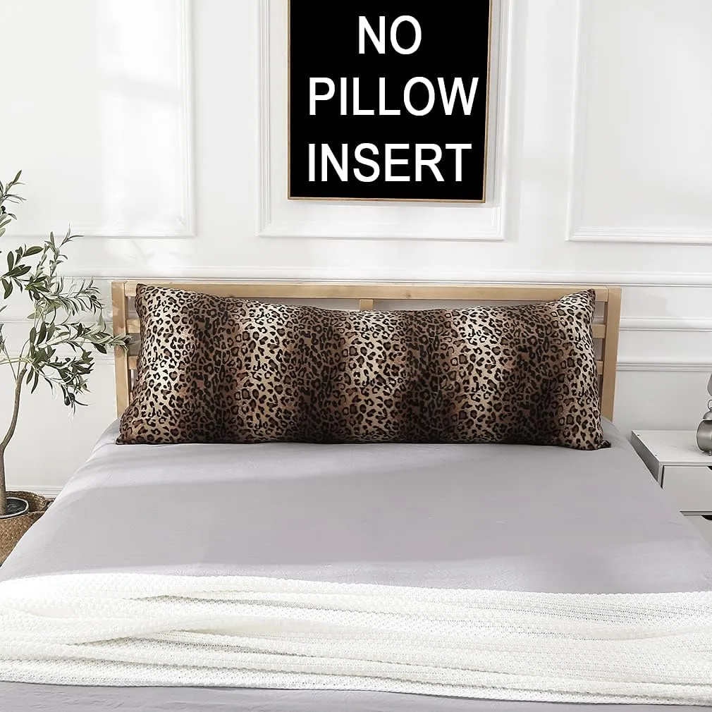 CARRIE HOME Cheetah Body Pillow Cover 20x54 Soft Plush Leopard Print Faux Fur Decorative Body Pillow Pillowcase for Home Couch Sofa (1 Pack, 20x54 inch)
