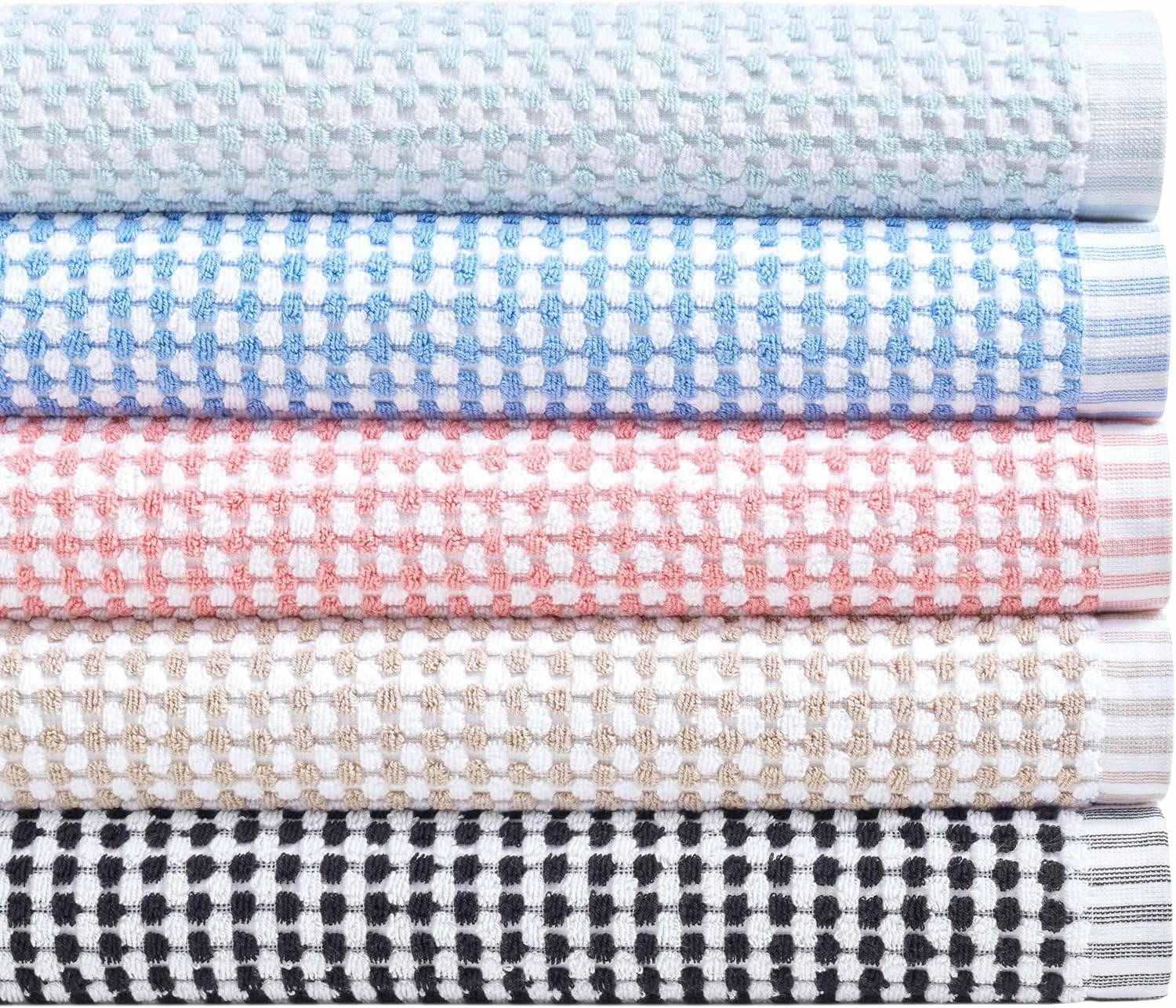 Ceylon French Blue Towel, Bath Towel, White Solid Pattern