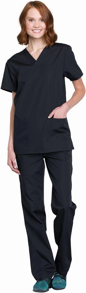 Cherokee Men and Women Scrub Set, V-neck Scrub Top with Drawstring Pants WW530C