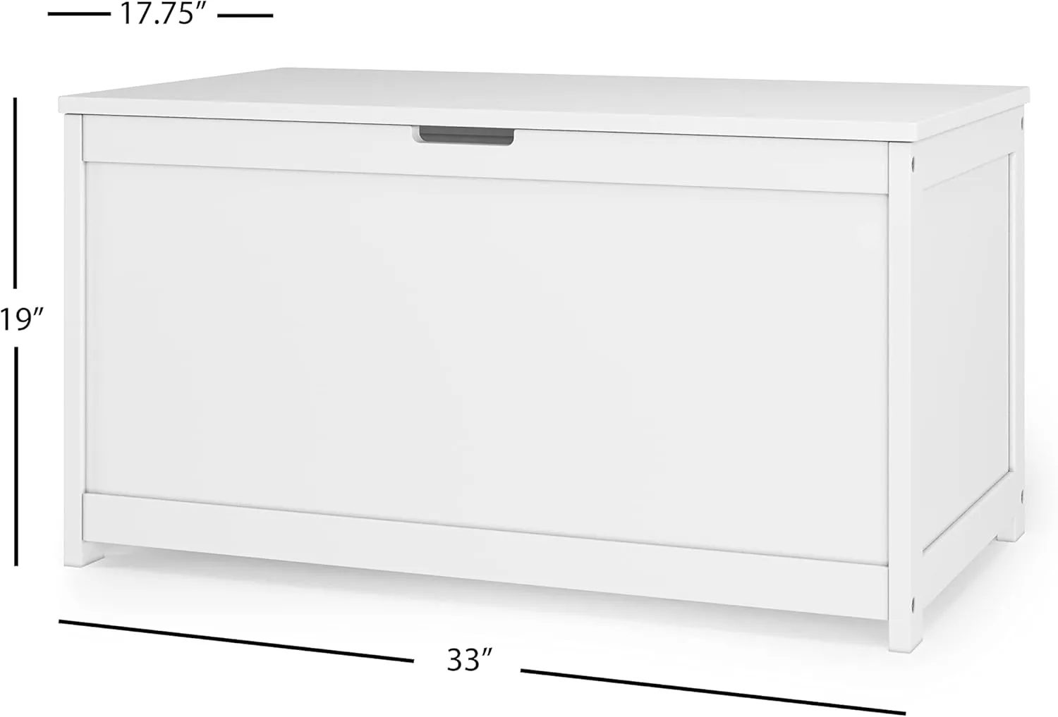 Child Craft Harmony 33” Wood Toy Box, Large Storage Chest, Plenty of Storage, 2 Safety Hinges, Standard Ventilation Hole on Back, 6 Cubic Feet of Storage (Matte White)