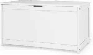 Child Craft Harmony 33” Wood Toy Box, Large Storage Chest, Plenty of Storage, 2 Safety Hinges, Standard Ventilation Hole on Back, 6 Cubic Feet of Storage (Matte White)