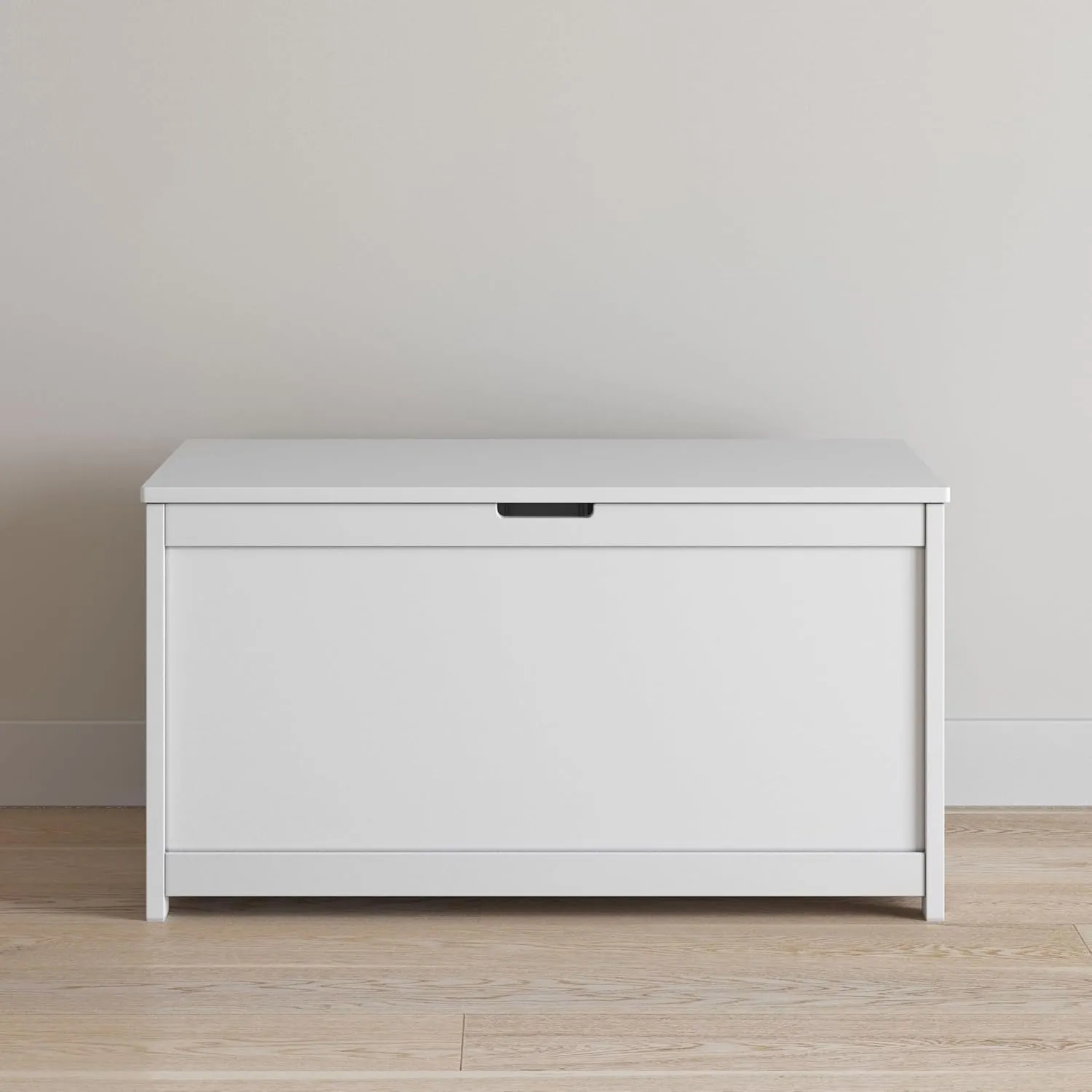 Child Craft Harmony 33” Wood Toy Box, Large Storage Chest, Plenty of Storage, 2 Safety Hinges, Standard Ventilation Hole on Back, 6 Cubic Feet of Storage (Matte White)