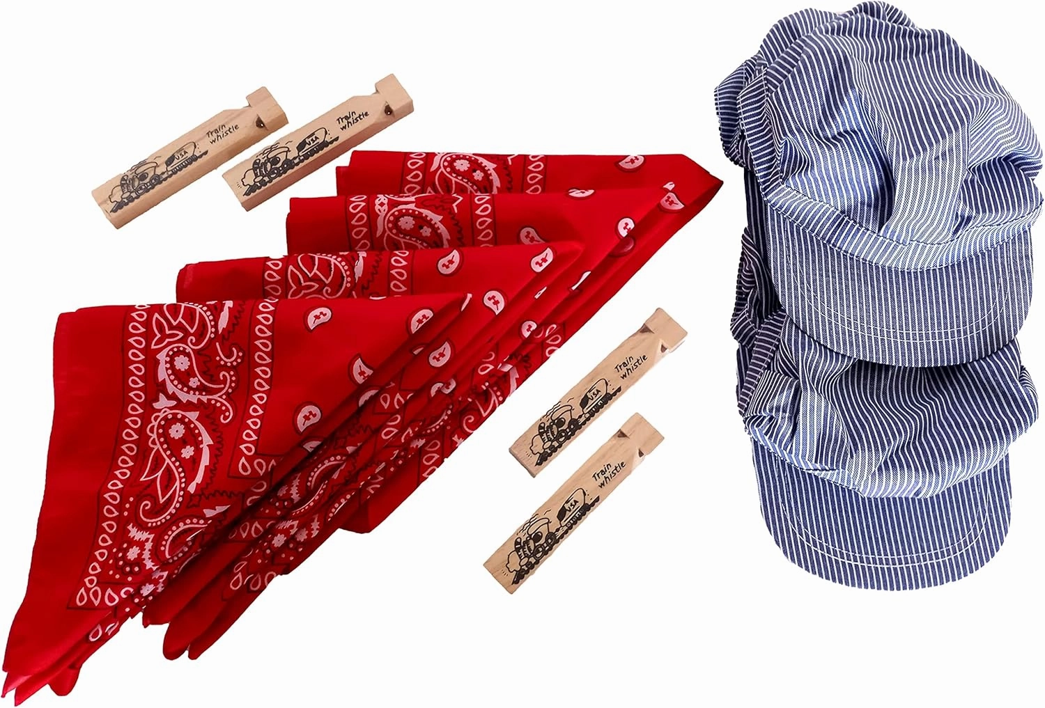 Children's Train Conductor Dress Up Kit - Hat, Whistle, and Bandana