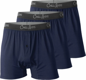 Chill Boys Soft Viscose from Bamboo Boxers for Men - Cool Breathable Comfortable Men's Underwear - 3 Pack Boxer Shorts