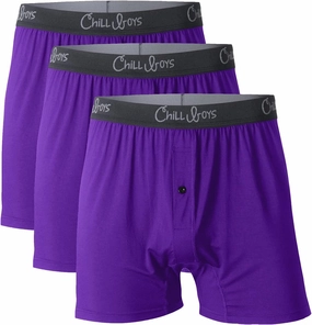 Chill Boys Soft Viscose from Bamboo Boxers for Men - Cool Breathable Comfortable Men's Underwear - 3 Pack Boxer Shorts