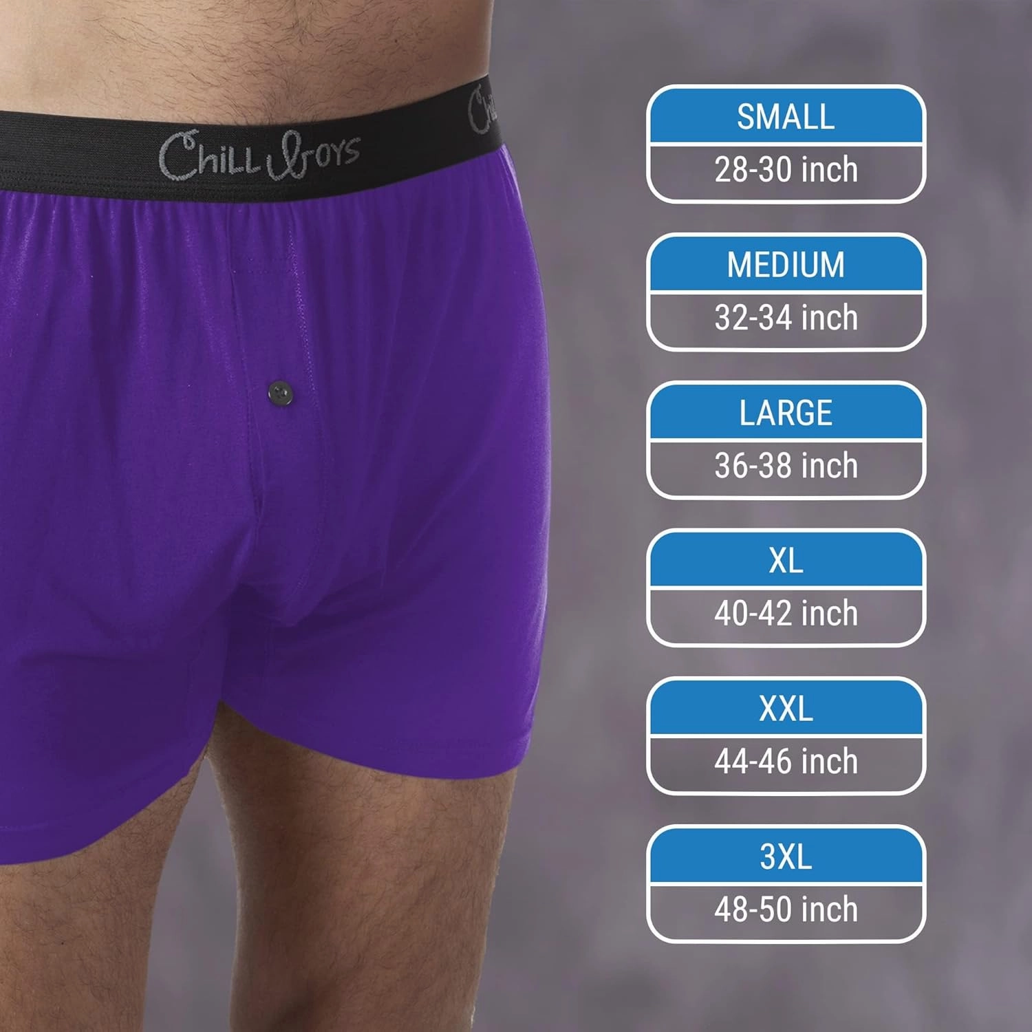 Chill Boys Soft Viscose from Bamboo Boxers for Men - Cool Breathable Comfortable Men's Underwear - 3 Pack Boxer Shorts