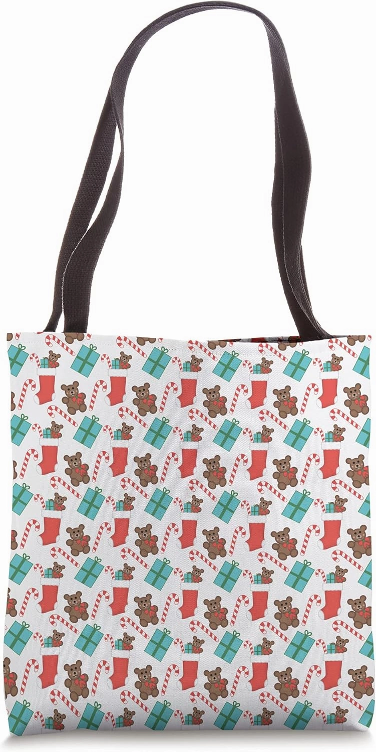 Christmas Teddy Bear Totebag Tote Bag