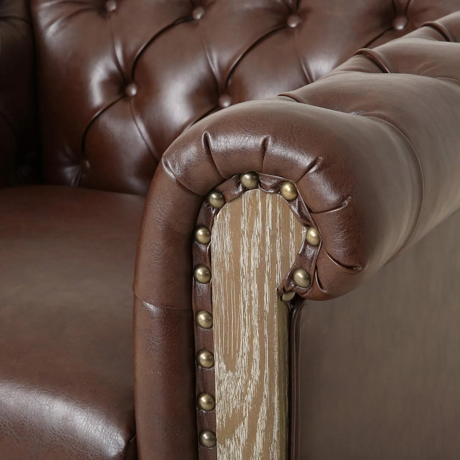 Christopher Knight Home Castalia Club Chair, Dark Brown   Natural 33.5D x 39W x 28H Inch