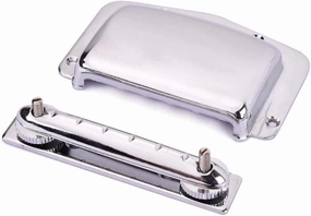 Chrome Iron Alloy Adjustable Fixed Bridge Tailpiece Cover Protector With Screws For Teisco Vintage Electric Guitar