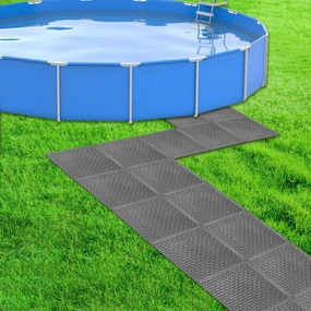 CIEOVO 18 Piece Pool Drainage Mat, Above Ground Pool Walkways Non-Slip Interlocking Cushion Floor Mat Pathways for Summer Spas Shower Rooms