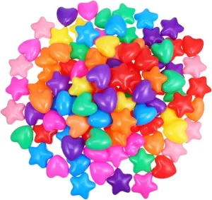 Ciieeo 100Pcs Star Heart Shape Balls for Ball Pits Ocean Balls for Indoor Fun Pools Parties Play Tents