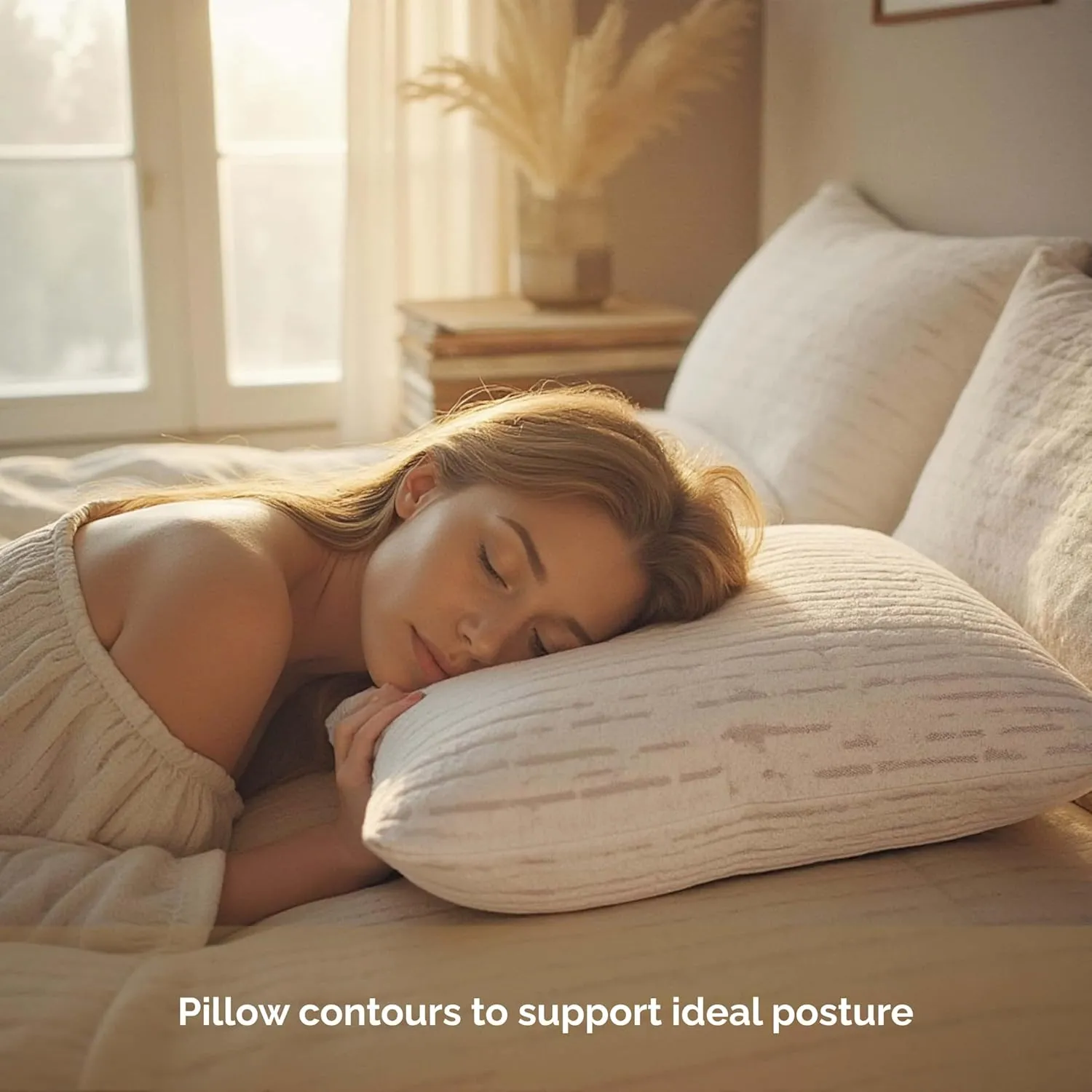 Clara Clark Memory Foam Pillows 2 Pack, Queen Size Bed Pillows for Sleeping, Adjustable Pillow Shredded Memory Foam Filling for Back Stomach & Side Sleeper, CertiPUR-US, Washable Bamboo Rayon Cover