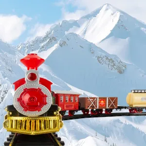 Classic 16 Piece Toy Train Set, Train Toy Gift Set for Boys and Girls with Locomotive, Light Sound and Smoke, Christmas Train Present for Children, Kids