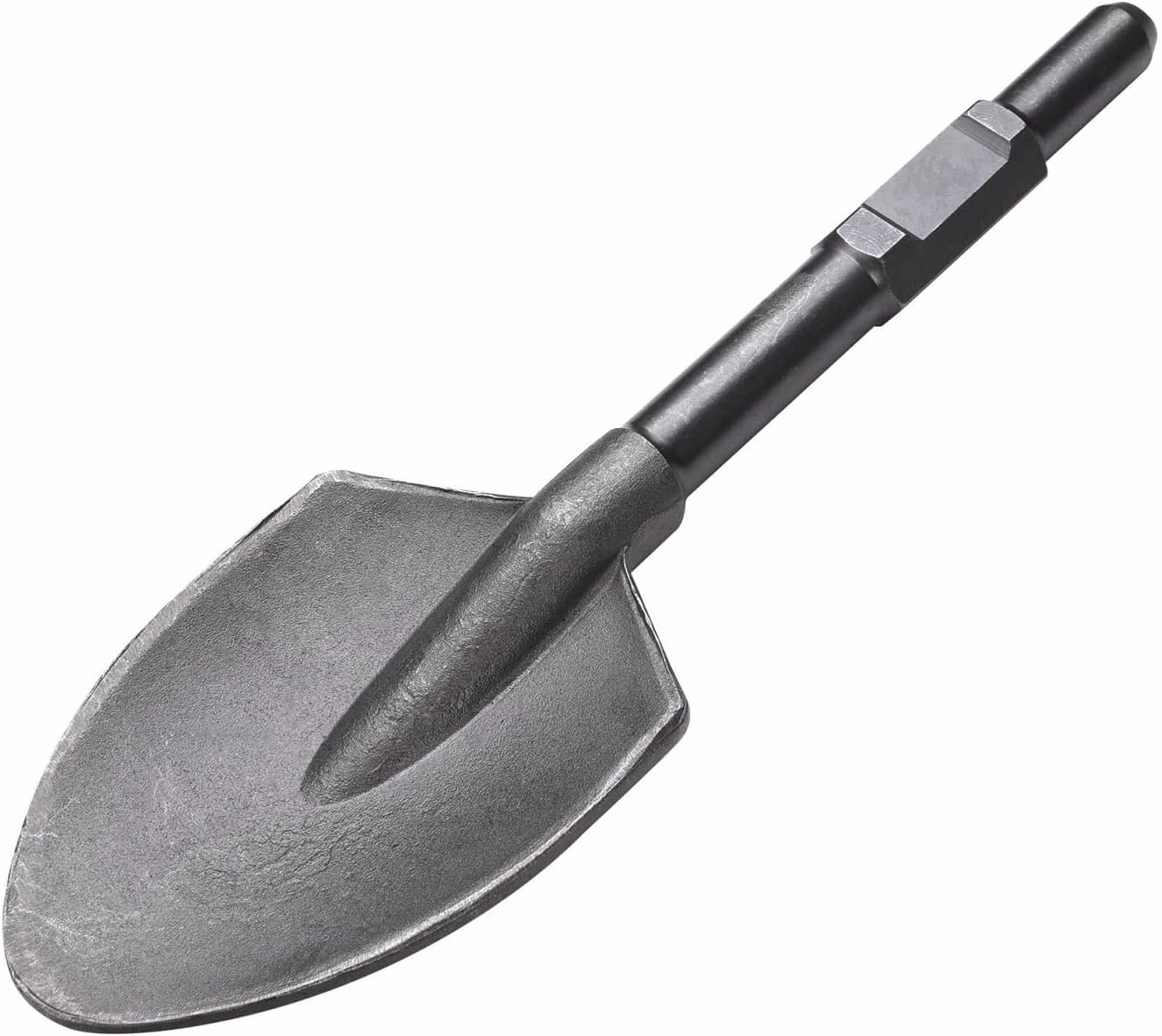 Clay Spade Scoop Shovel Bit for 1-1/8" Hex Shank Electric Demolition Jack Hammer Scoop Shovel Attachment Heavy-Duty 40Cr Steel for Garden-Drilling or House Decorations (Pointed Shovel)