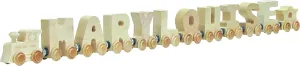 Clear Finish NameTrain with Engine and Caboose - Made in USA (10 Letter Name)