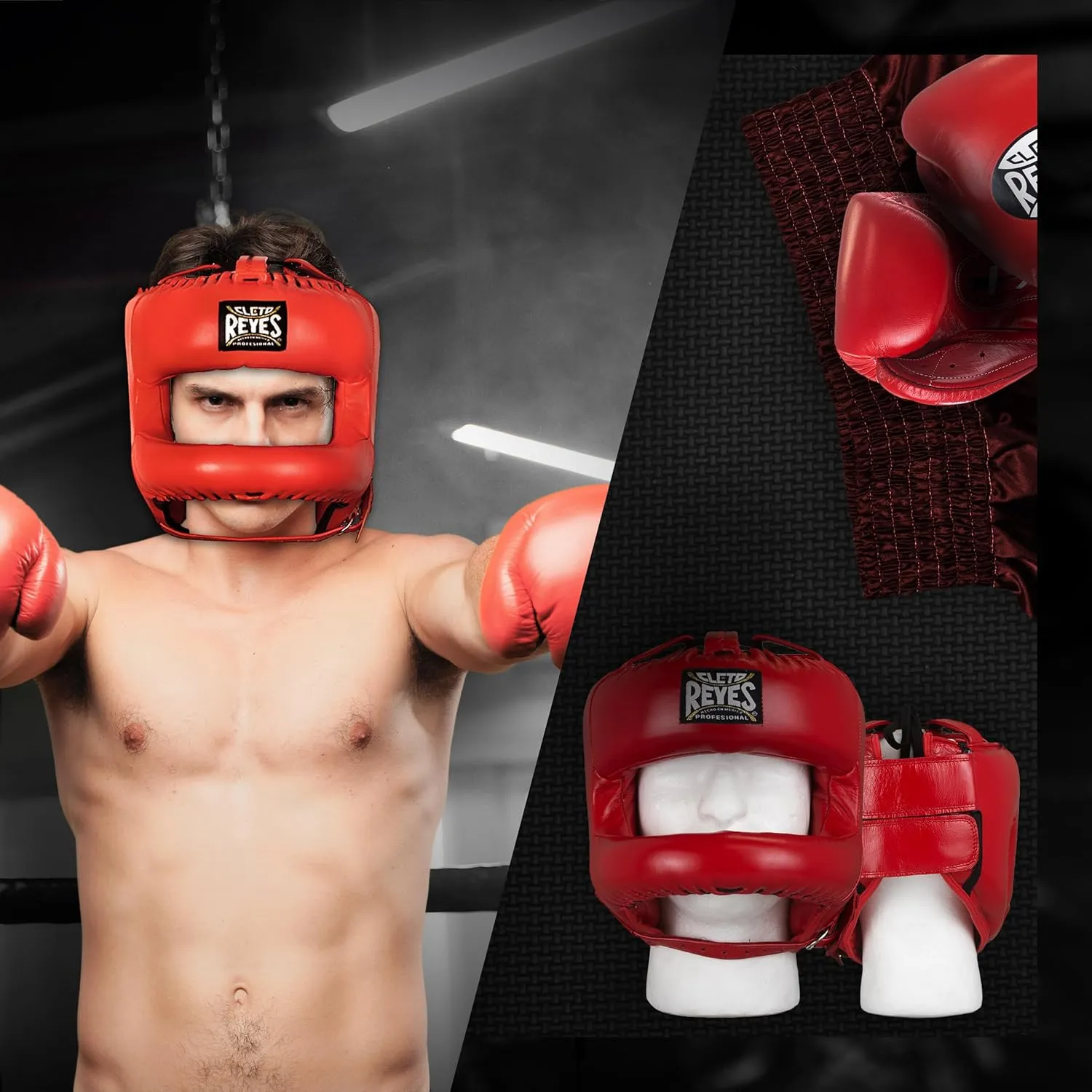 CLETO REYES Boxing Headgear with Face Bar for Men and Women, Protective Head Guard Face Saver, Sparring Fighting Sports
