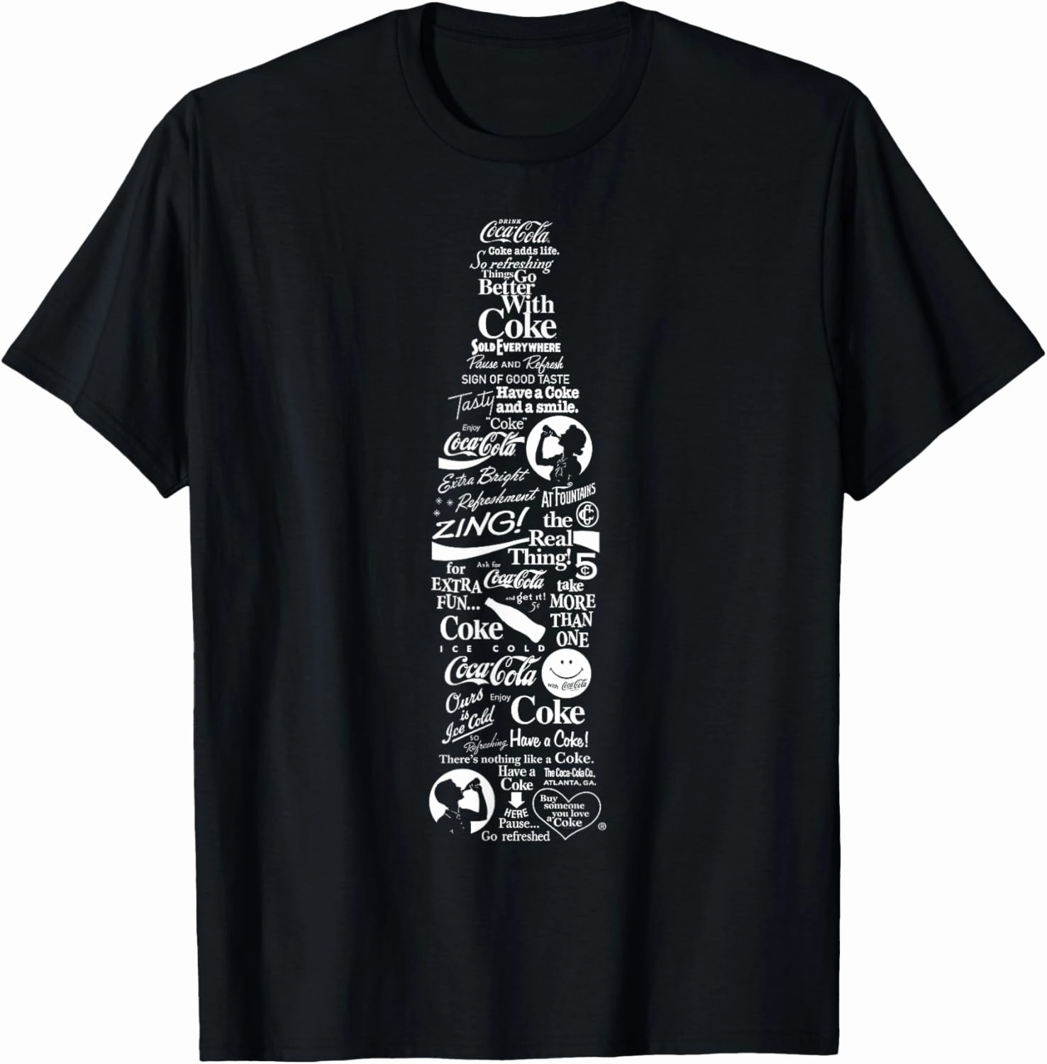 Coca-Cola Bottle Logos Fill T-Shirt