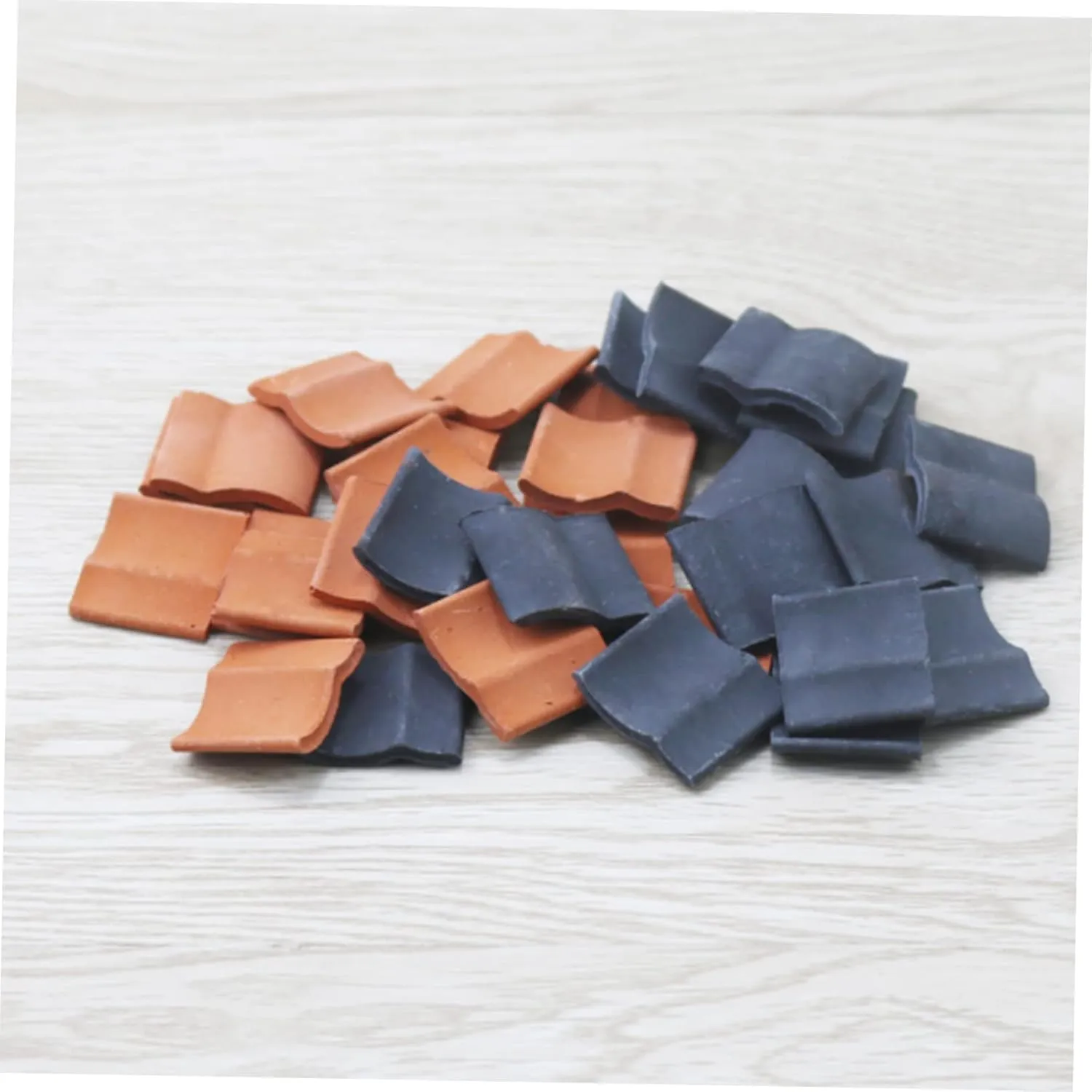 COHEALI 2sets DIY Miniature Roof Tiles Lifelike Fairy Houses for Outside Miniature Brick Craft Mini Model for Landscaping 50pcs*2