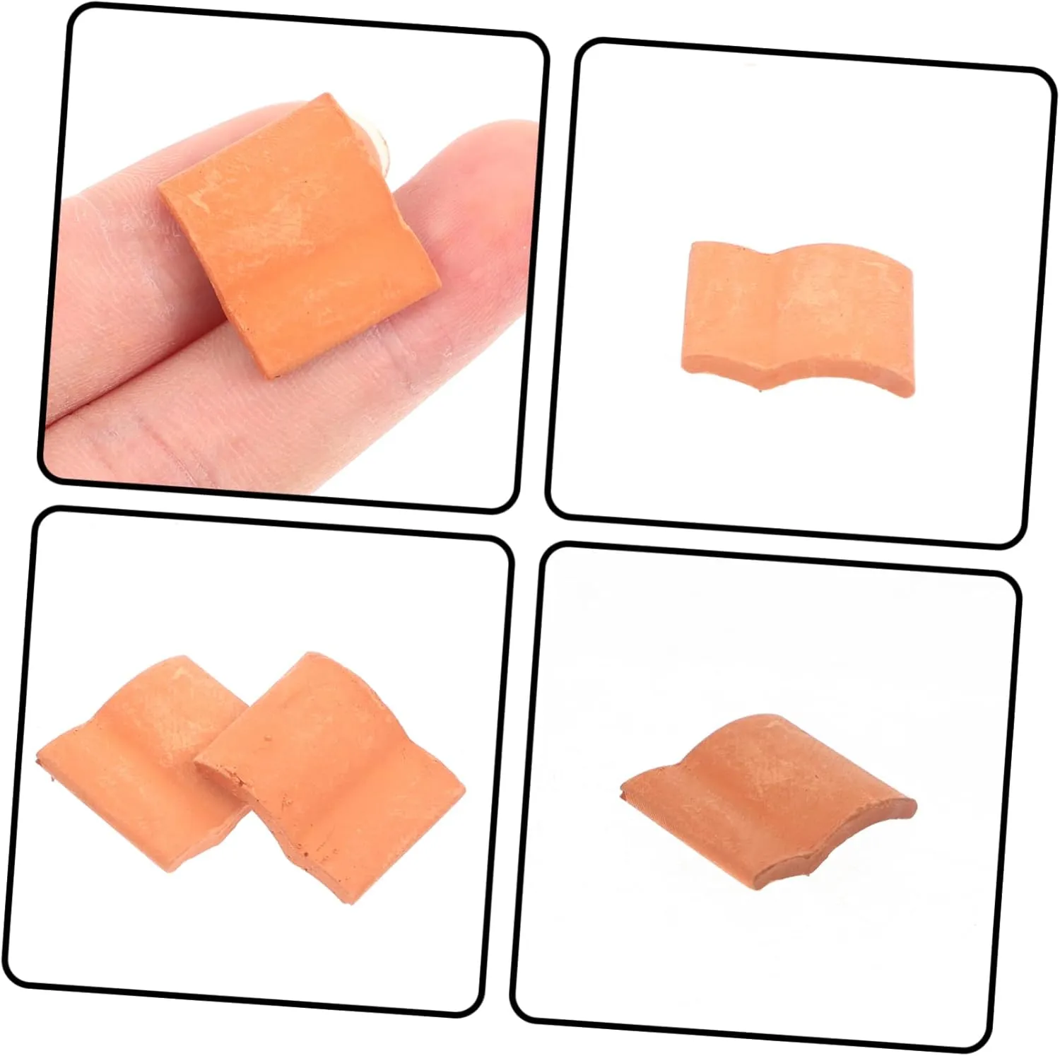 COHEALI 2sets DIY Miniature Roof Tiles Lifelike Fairy Houses for Outside Miniature Brick Craft Mini Model for Landscaping 50pcs*2
